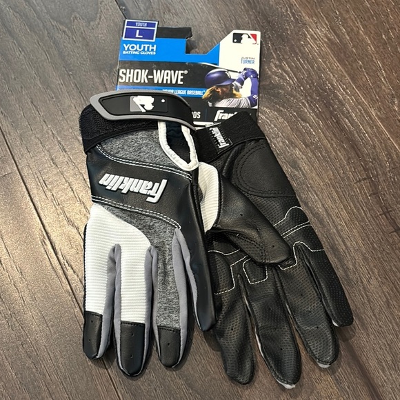 Franklin genuine leather youth batting gloves,shok-sorb protection digital tech - Picture 1 of 9